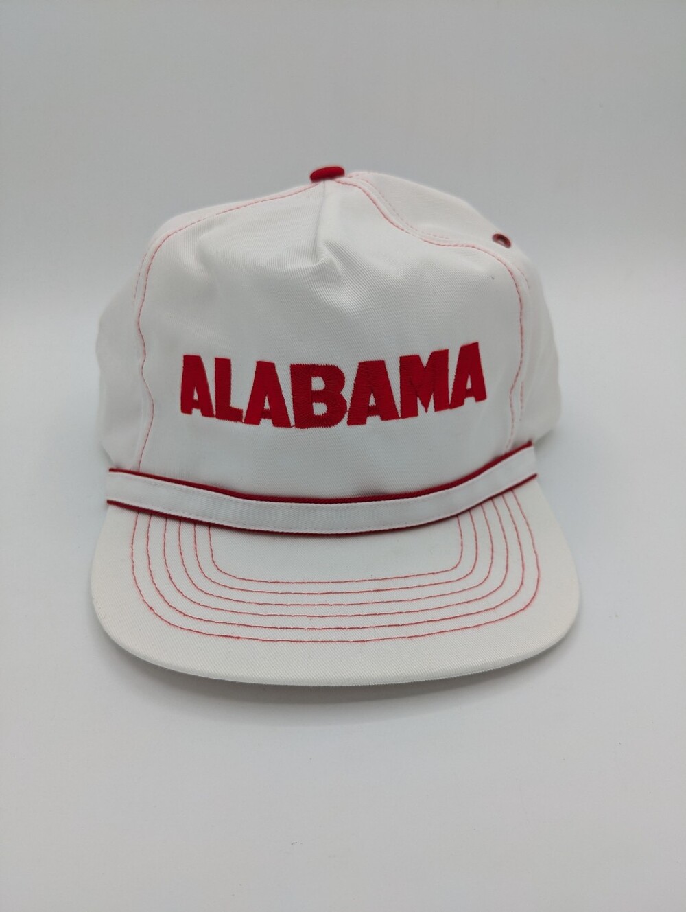 Vintage Alabama Crimson Tide White & Red Embroidered Zipper Back Hat NWOT